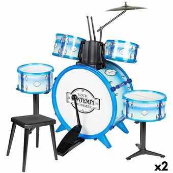 Musikalske trommer Bontempi Blå Plastik 85 x 68 x 65 cm (9 Dele) (2 enheder)