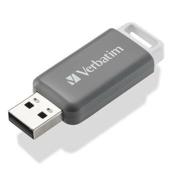 USB stick Verbatim V DataBar Hi-Speed 128 GB USB 2.0 Kan trækkes tilbage Grå