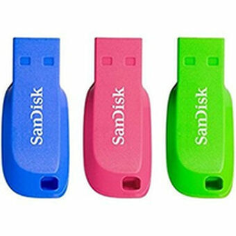 USB stick SanDisk SDCZ50C-016G-B46T Blå Pink Grøn 16 GB (3 enheder)