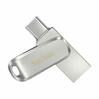 Mikro-SD-hukommelseskort med adapter SanDisk Ultra Dual Drive Luxe Sølvfarvet Stål 64 GB