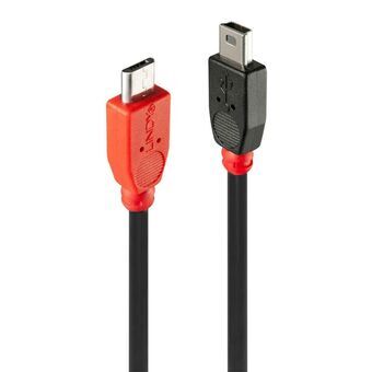 Kabel Micro USB LINDY 31717 50 cm Rød/Sort