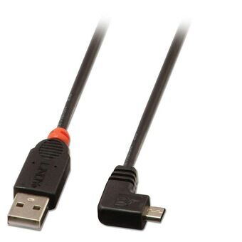 USB 2.0 A til mikro USB B-kabel LINDY 31976 1 m Sort