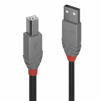 USB A til USB B-kabel LINDY 36672 Sort 1 m