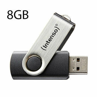 USB-stik INTENSO 3503460 8 GB Sort Sort/Sølvfarvet 8 GB