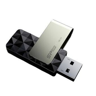 USB-stik Silicon Power Blaze B30 Sort Sort/Sølvfarvet 256 GB