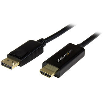 DisplayPort til HDMI kabel Startech DP2HDMM2MB 2 m Sort