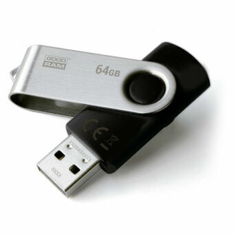 USB stick GoodRam UTS2 USB 2.0 Sort Sort/Sølvfarvet Sølvfarvet 64 GB