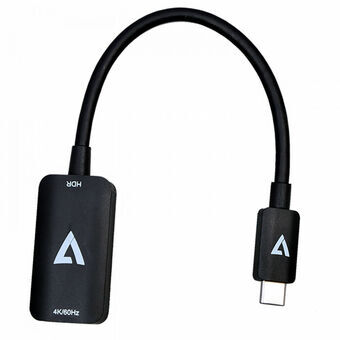 USB C til HDMI-adapter V7 V7USBCHDMI4K60HZ     Sort 4K Ultra HD