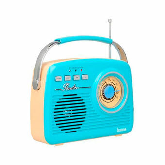Bærbar Bluetooth-radio Lauson RA142 Blå Flødefarvet AM/FM Vintage