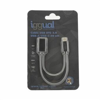 USB-C-kabel OTG 3.0 iggual IGG317372 20 cm Sort