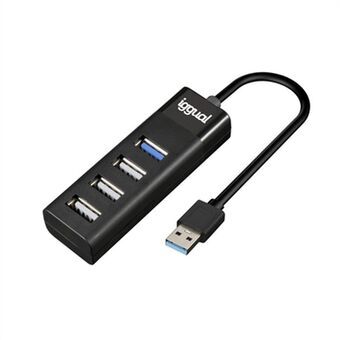 4-Port USB Hub iggual IGG317686 Sort