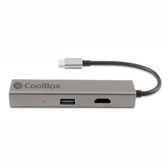 USB Hub CoolBox Hub miniDOCK4 USB-C Grå