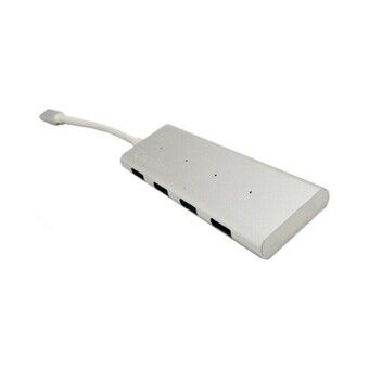 USB Hub C CoolBox COO-HUC4U3 Aluminium Hvid