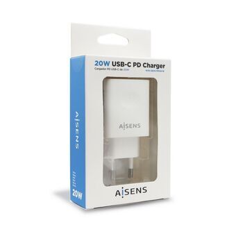 Oplader Aisens Cargador USB-C PD 3.0 1 Puerto 1x USB-C 20 W, Blanco USB-C Hvid