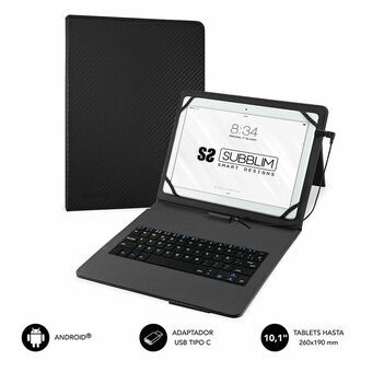Case til tablet og tastatur Subblim SUBKT1USB001 Sort Spansk qwerty