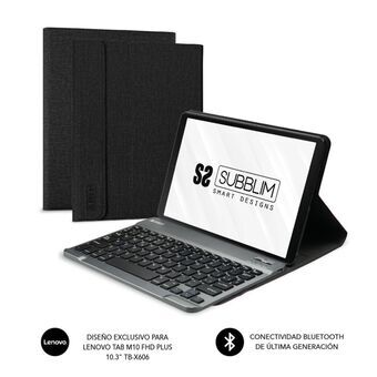 Case til tablet og tastatur Subblim KEYTAB PRO Sort Spansk qwerty QWERTY