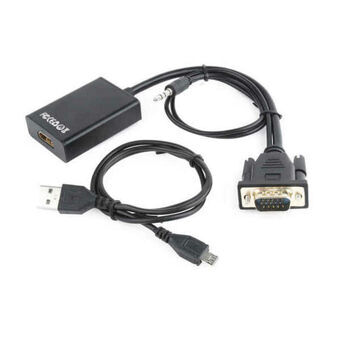 VGA til HDMI-adapter med lyd GEMBIRD A-VGA-HDMI-01 Sort
