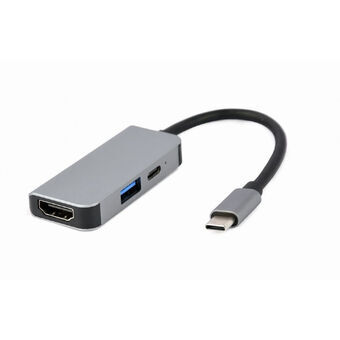 USB Hub GEMBIRD A-CM-COMBO3-02 Sølvfarvet