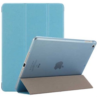 Silky Trifold Etui i Imiteret Læder til iPad Air og iPad 9.7" - Blå 