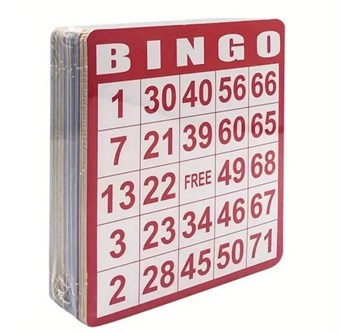 Bingo Spil 100 stk i 5 forskellige Farver