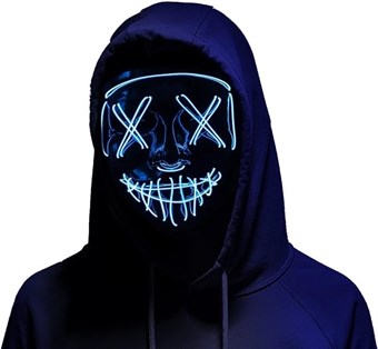 Rense - LED maske Neon Blå