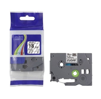 Brother Kompatibel TZc-141 - Sort tekst på gennemsigtig tape 18 mm x 8 m