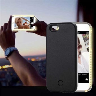 Selfie Cover med LED-lys til iPhone 6 Plus / iPhone 6s Plus - Sort
