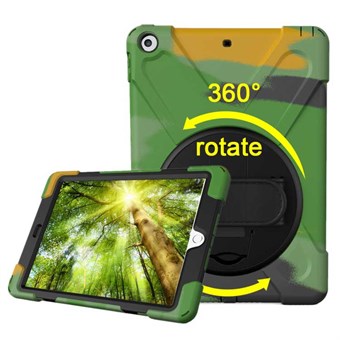 Unique Defense 360° Rotation Cover med holder og håndrem til iPad 9.7 (2018) / iPad 9.7 (2017) - Grøn