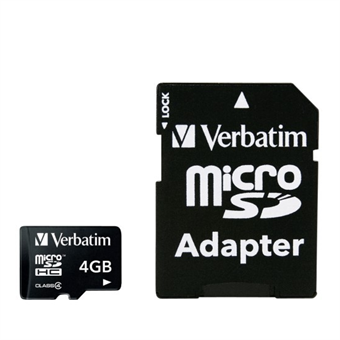 Verbatim 4GB microSDHC class 10 m/adapter