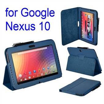 Google Nexus 10 Tablet Læder Etui (mørkeblå)