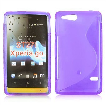 S-Line Silicone Cover - Xperia Go (gennemsigtig/lilla)