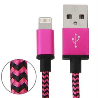Nylon stof serie Telefon Kabel 1m - Magenta