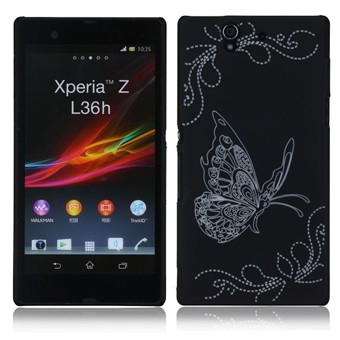 Sommerfugle Cover Beskyttelse Xperia Z (Sort)