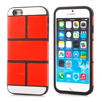 Brick square silikonecover til iPhone 5 / iPhone 5S / iPhone SE 2013 - Rødorange
