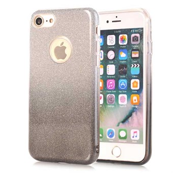 Party Silikone/Plast Cover til iPhone 7 - Sort/Sølv