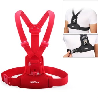 NEOPINE GoPro Hero 1/2/3/4 brystbælte - Rød 