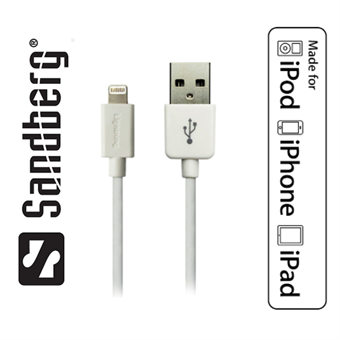 Lightning USB Cable til iPhone/iPad - Fra Sandberg