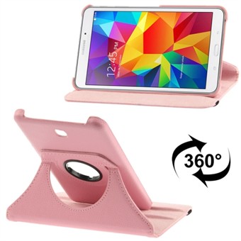 360 Roterende Læder Cover til Tab 4 7.0 (Pink)