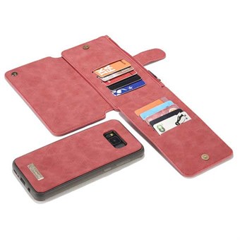 CaseMe Flip Pung i imiteret Læder til Samsung Galaxy S8 Plus  - Rød
