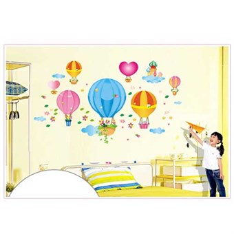 TipTop Wallstickers Colourful Cartoon Hot Air Balloon