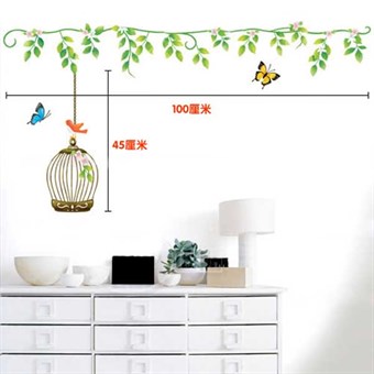 TipTop Wallstickers Butterfly and Bird Cage Design