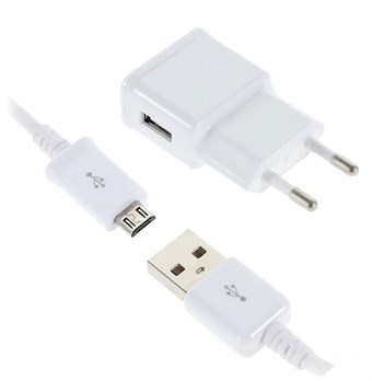 Eksklusiv Oplader m/Micro USB Kabel - Hvid