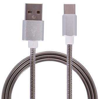 Metal kabel USB Type C 3.1 til USB Type A 2.0 / 1m - Sølv