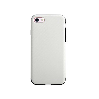 Textil Design Silikone Cover til iPhone 7 / iPhone 8 - Hvid