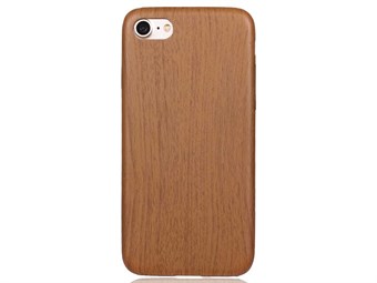 Leather Look Silikone Cover til iPhone 7 / iPhone 8 - Brun