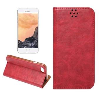 Smooth Leather Etui til iPhone 7 / iPhone 8 / iPhone SE 2020/2022 - Rød