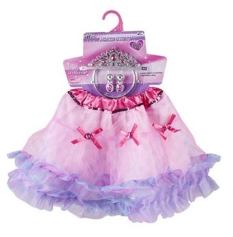 Skørt og Smykkesæt pink