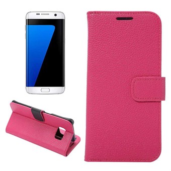 Magnet etui Galaxy S7 Edge etui (rose rød)