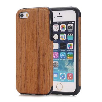 Premium træ udseende cover i silikone 5 / 5S / SE 2013 wood color