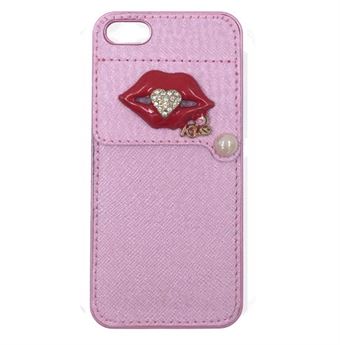 Kiss Look cover m. kreditkort iPhone 5 / iPhone 5S / iPhone SE 2013 (Pink)